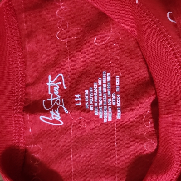 City Streets, girl's Valentine's Day shirt, size 14 - Picture 3 of 3